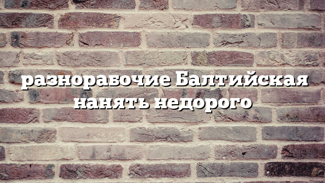 разнорабочие Балтийская нанять недорого